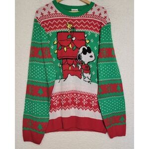 Peanuts Snoopy Christmas Sweater Holiday Size L (42-44) NEW NWT Long Sleeve 1827